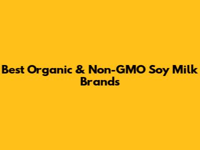 Best Organic & Non-GMO Soy Milk Brands