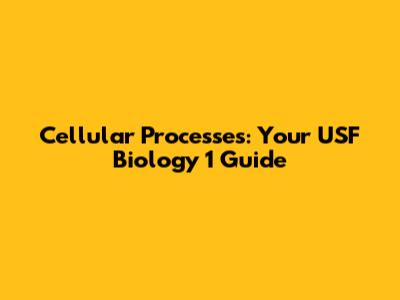 Cellular Processes: Your USF Biology 1 Guide