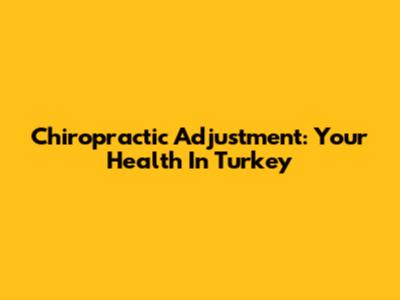 Chiropractic Adjustment: Your Health In Turkey