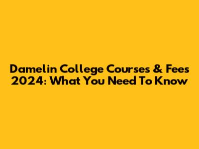 Damelin College Courses & Fees 2024: What You Need To Know