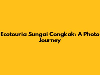 Ecotouria Sungai Congkak: A Photo Journey