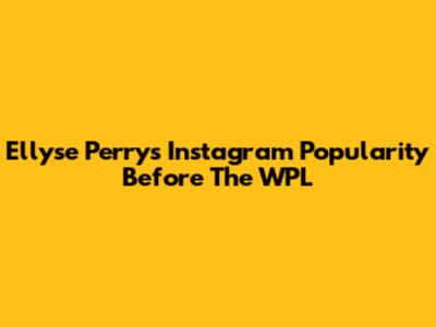 Ellyse Perry's Instagram Popularity Before The WPL