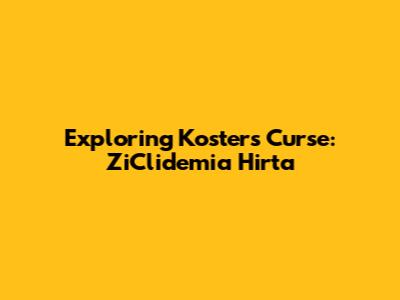 Exploring Koster's Curse: ZiClidemia Hirta