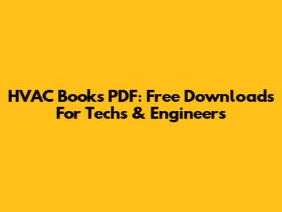 HVAC Books PDF: Free Downloads For Techs & Engineers