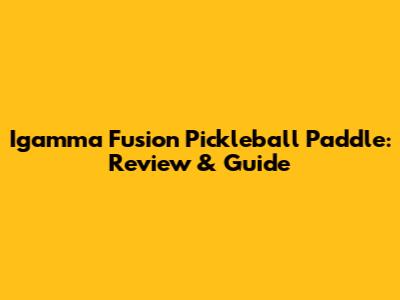 Igamma Fusion Pickleball Paddle: Review & Guide