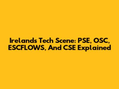 Ireland's Tech Scene: PSE, OSC, ESCFLOWS, And CSE Explained