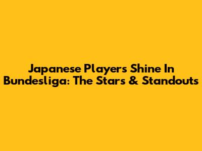 Japanese Players Shine In Bundesliga: The Stars & Standouts