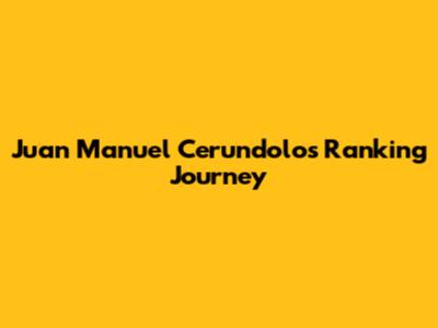 Juan Manuel Cerundolo's Ranking Journey