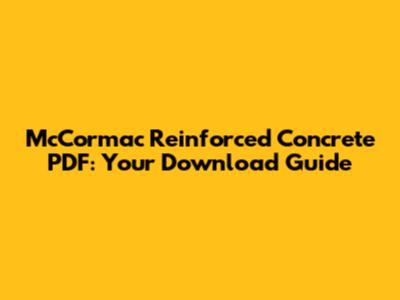 McCormac Reinforced Concrete PDF: Your Download Guide