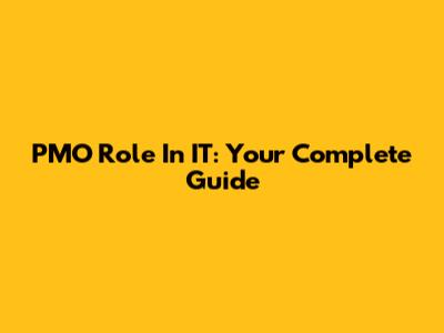PMO Role In IT: Your Complete Guide