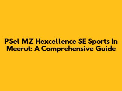 PSel MZ Hexcellence SE Sports In Meerut: A Comprehensive Guide