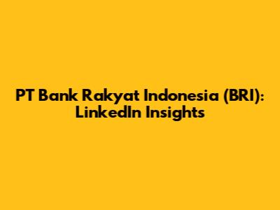 PT Bank Rakyat Indonesia (BRI): LinkedIn Insights