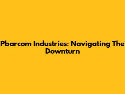 Pbarcom Industries: Navigating The Downturn