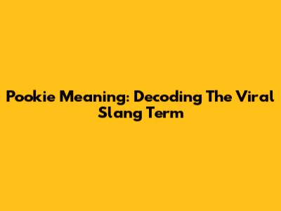 Pookie Meaning: Decoding The Viral Slang Term