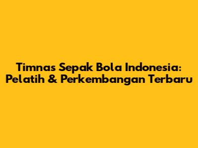 Timnas Sepak Bola Indonesia: Pelatih & Perkembangan Terbaru