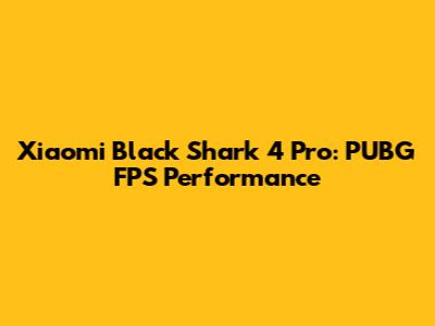 Xiaomi Black Shark 4 Pro: PUBG FPS Performance